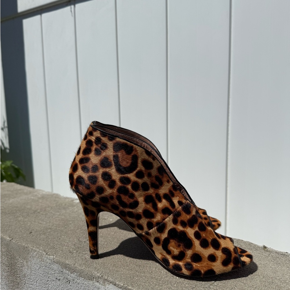 Leopard Print Peep Toe Heels